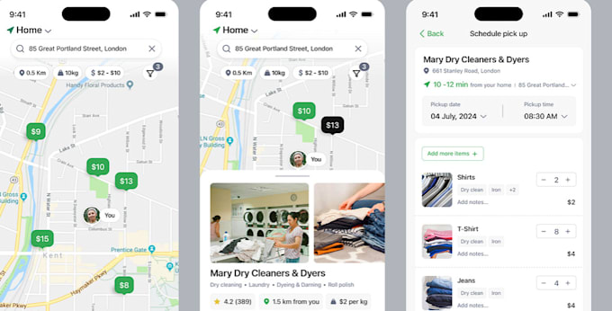 Gig Preview - Create laundry and dry cleaning pick up service app, on demand booking website