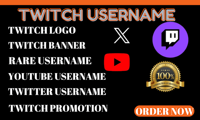 Gig Preview - Create a professional twitch username for your account and business name