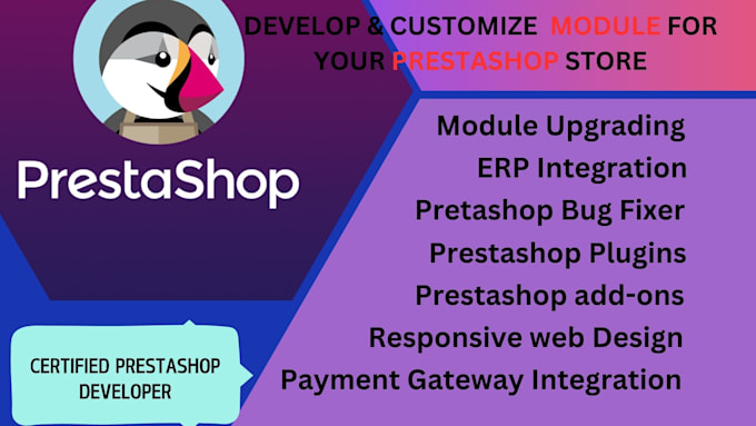 Gig Preview - Develop and customize extension or module for your prestashop, theme installing