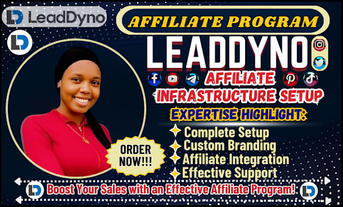 Gig Preview - Set up affiliate program for your website using leaddyno for affiliate marketing