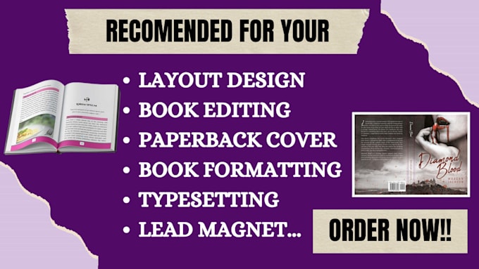 Gig Preview - Do book editing and formatting, paperback design, book layout design, kdp ebook