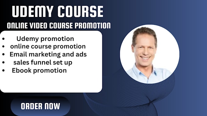 Gig Preview - Do  udemy course promotion, book marketing and  video course marketing