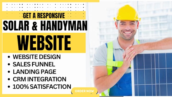 Gig Preview - Design eye catchy solar website solar hvac handyman locksmith website