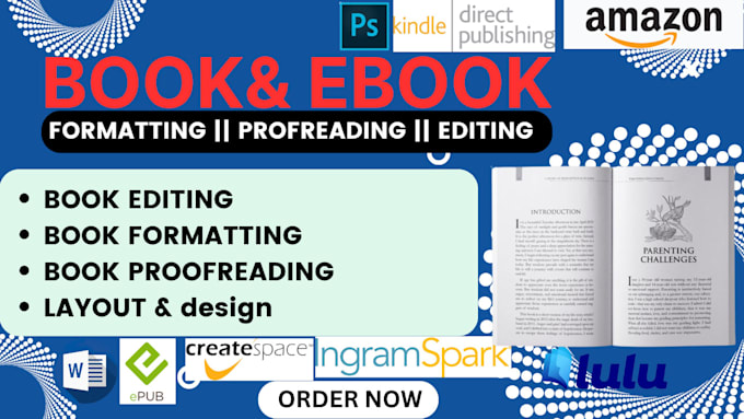 Gig Preview - Format developmental edit your proofread edit ebook book for amazon kdp kindle