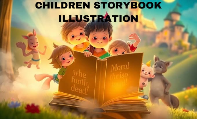 Gig Preview - Design 3d children story book illustrations and book cover