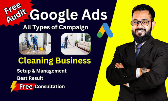 Gig Preview - Run google ads for your local cleaning service business