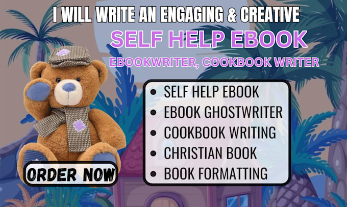 Gig Preview - Be self help ebook writer fiction ghostwriter cookbook, recipe book, nonfiction