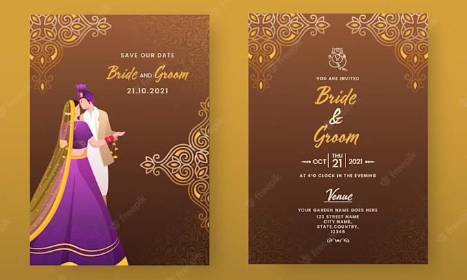 Gig Preview - Make premium wedding card design for your special day