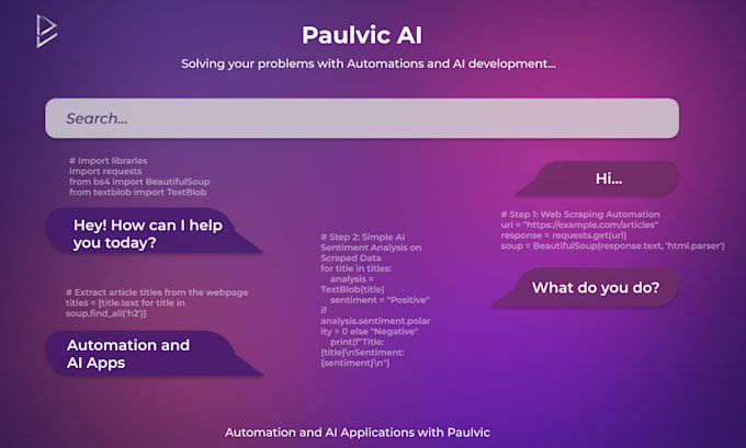 Gig Preview - Automate tasks and build ai powered applications