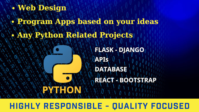 Gig Preview - Build your website or desktop application using python