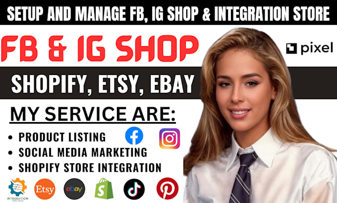 Gig Preview - Setup facebook instagram shop and integrate with your online store