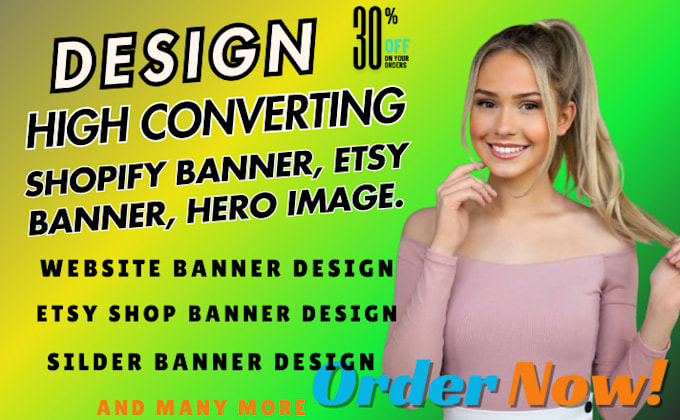 Gig Preview - Design website header, web slider, hero image, etsy shop, shopify store banner