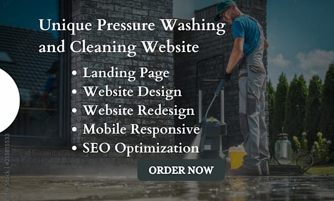 Gig Preview - Design pressure washing website christmas lights power washing cleaning website