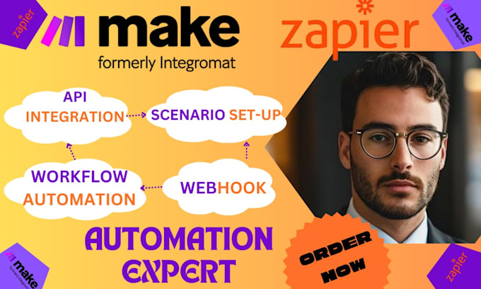 Gig Preview - Fix make com, make com automation, made com, zapier, integromat  make automation