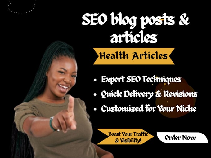 Gig Preview - Write SEO blog posts and articles for health and content writing