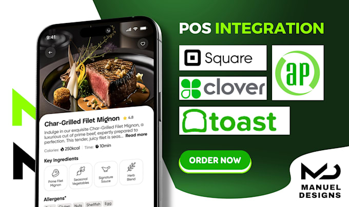 Gig Preview - Do seamless pos integration for square, toast, clover, dripos, uber eats