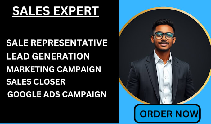 Gig Preview - Be your online sales representative sales closer b2b leads generation sales rep