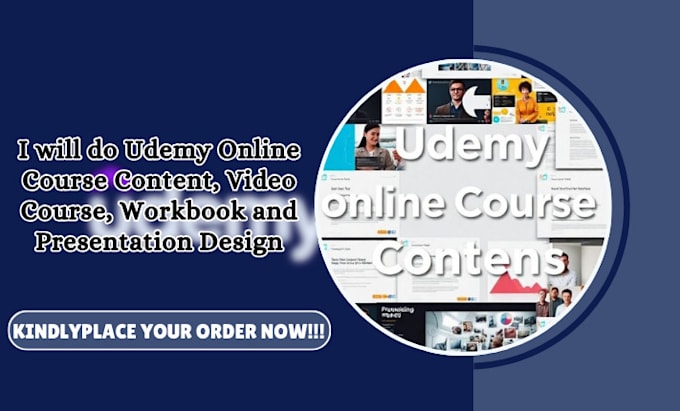 Gig Preview - Do udemy online course content, video course, workbook and presentation design