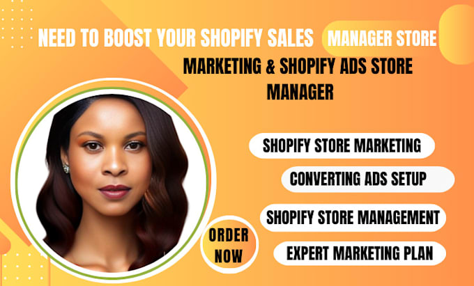 Gig Preview - Be your shopify store manager virtual assistant shopify marketing manager expert