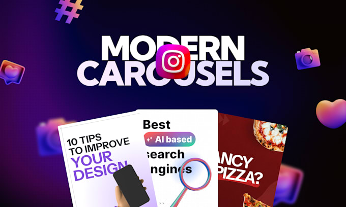 Gig Preview - Be your modern carousel posts designer