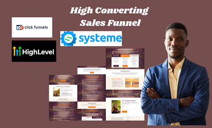 Gig Preview - Build sales funnel on gohighlevel,clickfunnel, systeme io