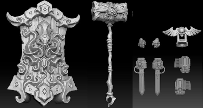 Gig Preview - Create tabletop miniature 3d action figure model warhammer40k dnd board game stl