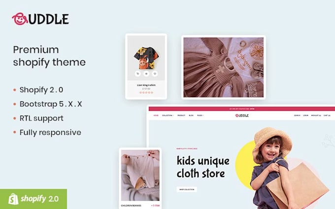 Gig Preview - Create a baby kids clothing dropshipping shopify store