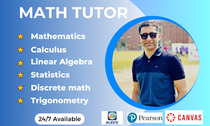 Gig Preview - Be your math tutor, help in calculus linear algebra discrete math trigonometry