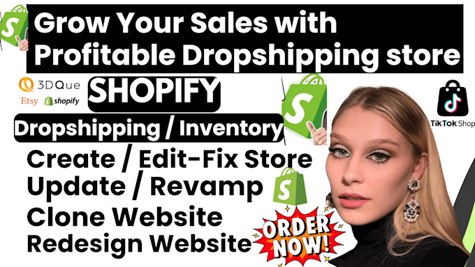 Gig Preview - Create shopify dropshiping store update revamp edit shopify store  clone website