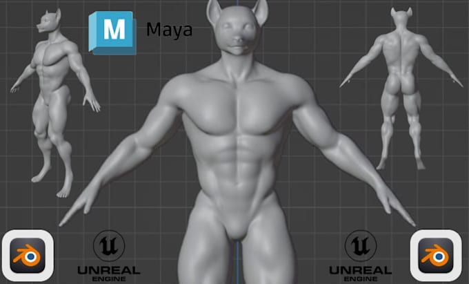 Gig Preview - Do 3d game character modeling, 3d character rigging for video game or film