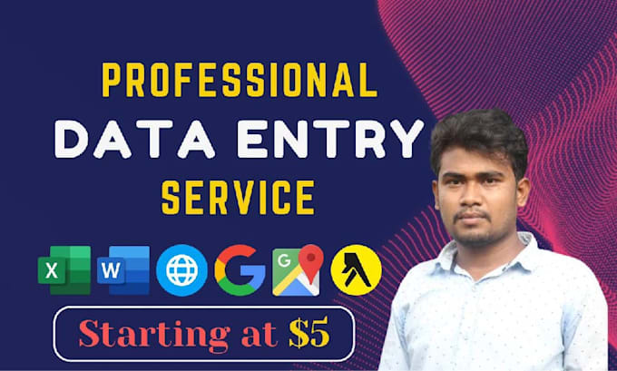 Gig Preview - Data entry, copy paste, web scraping, data collection, excel and data scraping