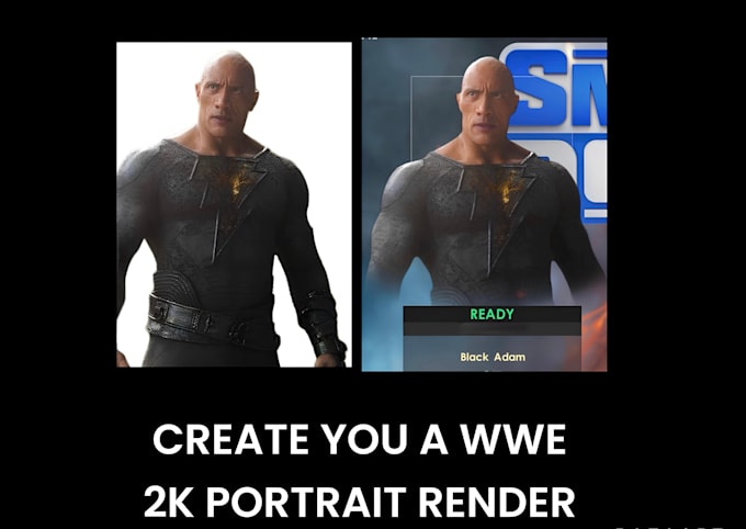 Gig Preview - Create you a wwe 2k portrait render