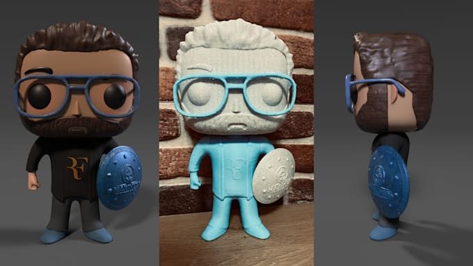 Gig Preview - Sculpt 3d funko pop 3d model 3d chibi bobblehead nendriod stl for 3d printing