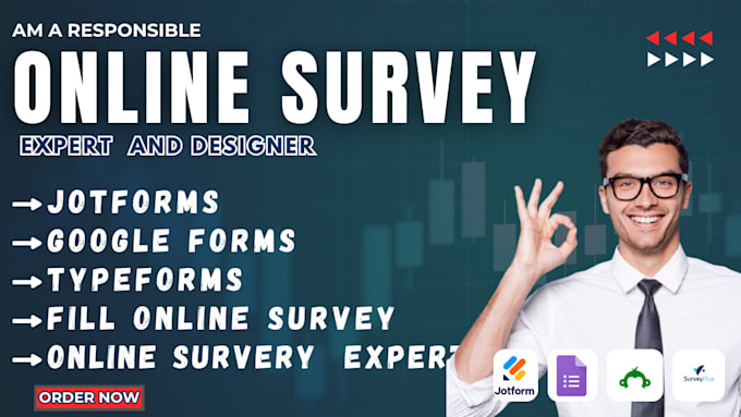 Gig Preview - Fill online survey, questionnaire on google forms, jotform, typeform