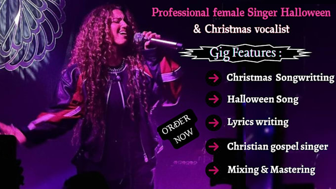 Gig Preview - Be your female vocalist for halloween and christmas gospel songs thanksgiving