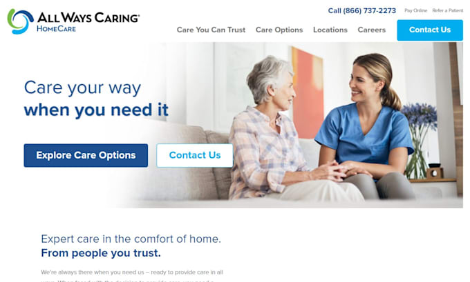 Gig Preview - Design home health care website senior care website assisted living website