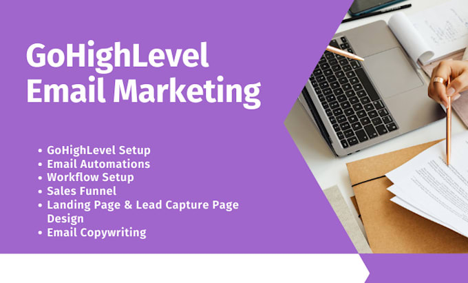 Gig Preview - Setup gohighlevel email automation ghl landing page sales funnel workflow