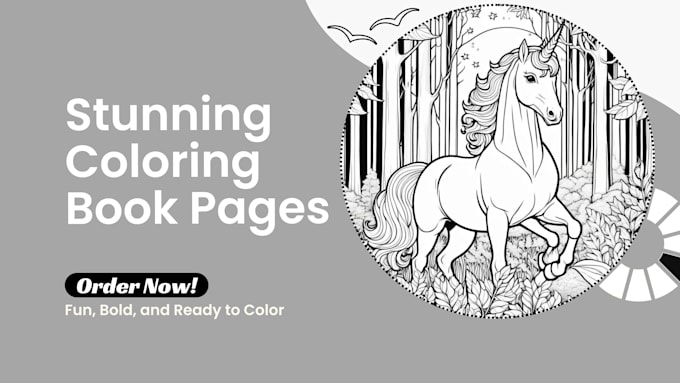 Gig Preview - Draw cute and easy coloring book pages and activity books