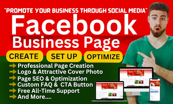 Gig Preview - Do facebook page create ,business page setup, fan page create