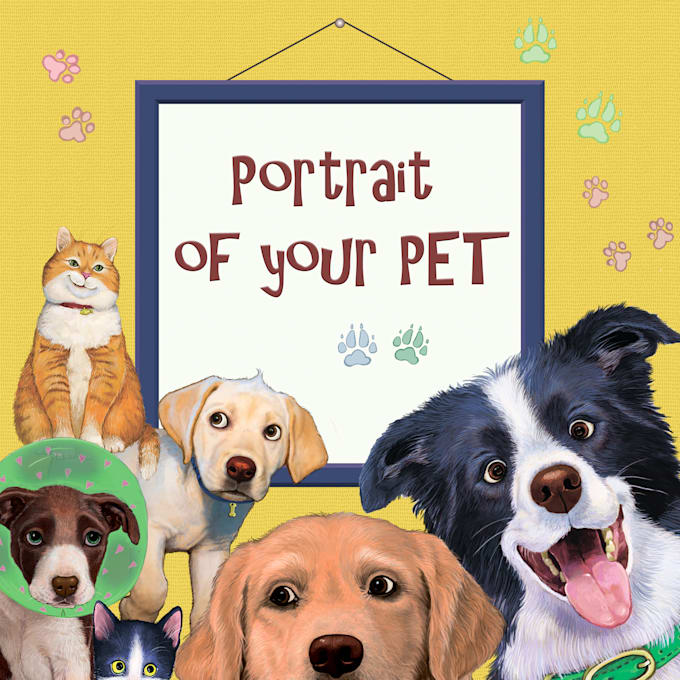 Gig Preview - Draw you a funny portrait of your pet