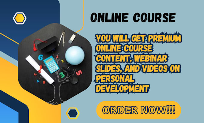 Gig Preview - Create online course content, webinar slides, and videos on personal development