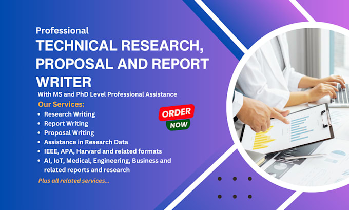 Gig Preview - Do technical research, report, proposal and summary writing