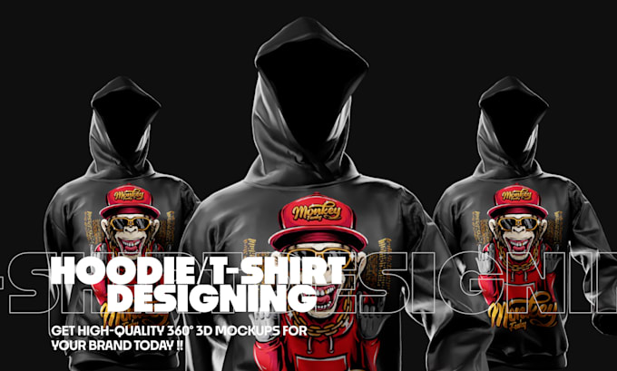 Gig Preview - 3d clothing mockup animation of t shirt, hoodie and jacket