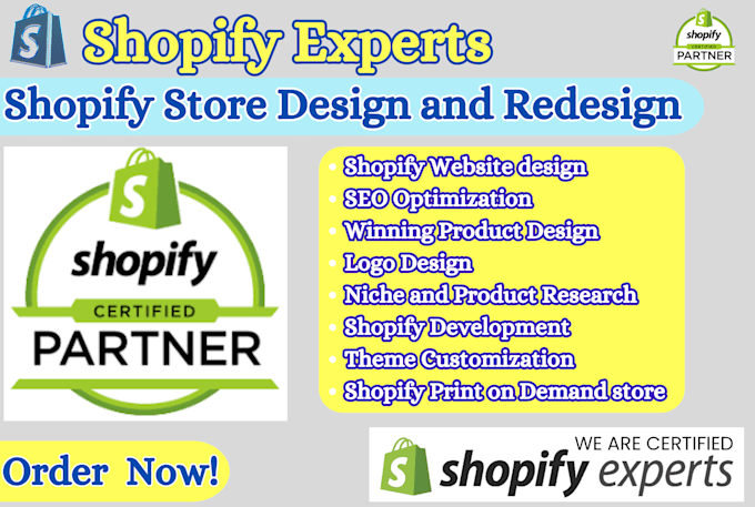 Gig Preview - Build ecommerce shopify website,dropshipping store,,redesign,product pages,seo