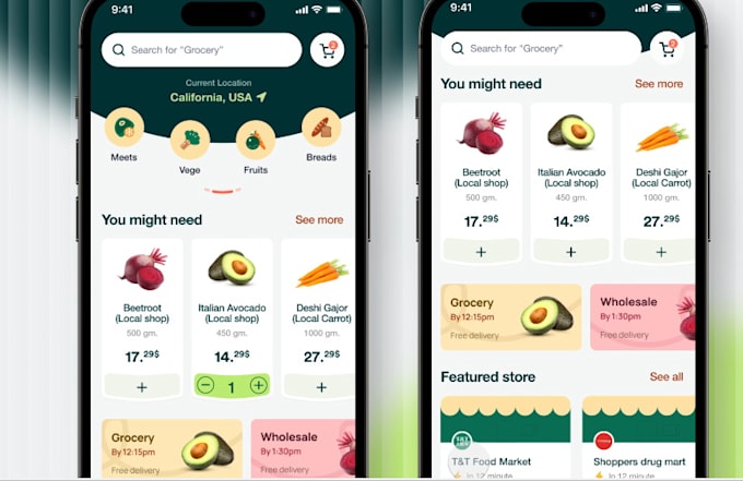 Gig Preview - Develop ecommerce grocery food delivery app