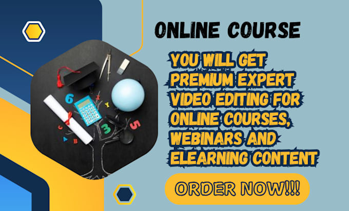 Gig Preview - Create expert video editing for online courses, webinars and elearning content