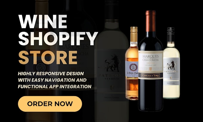 Gig Preview - Design wine shopify store, wine website, beverge website, liquor website