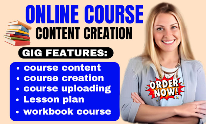 Gig Preview - Create online course content training manual course creation lesson plan