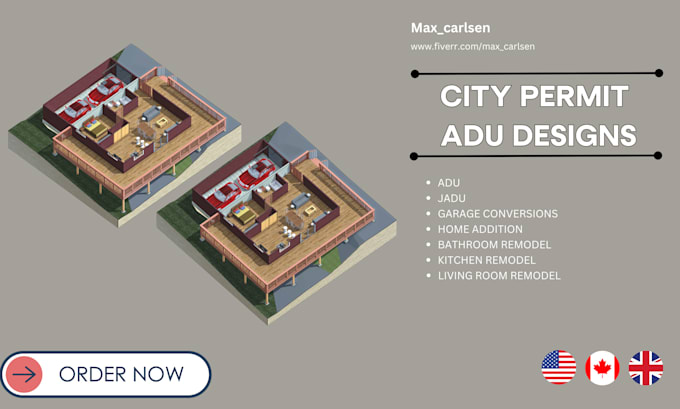 Gig Preview - Be california architect for adu house plans for  city permit