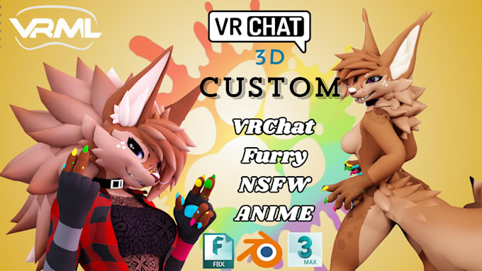 Gig Preview - Model3d vrchat avatar furry avatar vtuber avatar for you